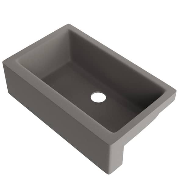 BAJA 33 in. Farmhouse Single Bowl Ash Granite Composite Kitchen Sink