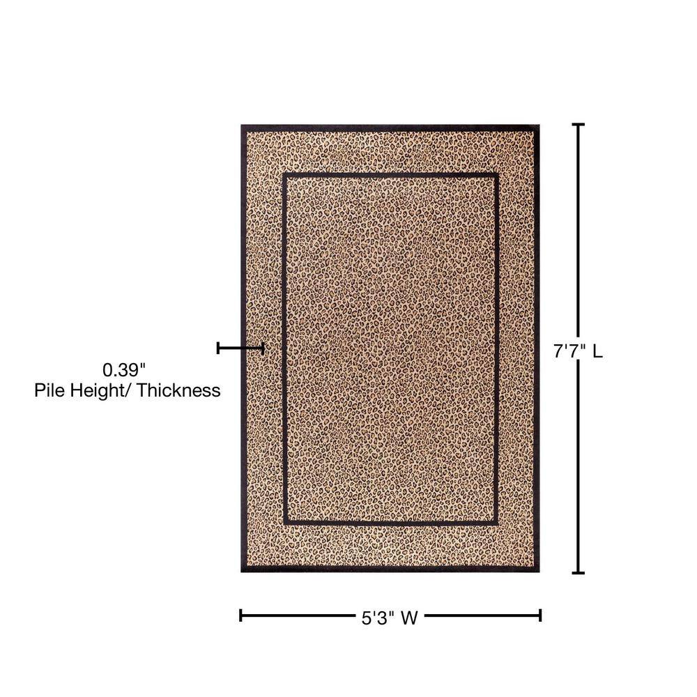 Concord Global 5 ft. 3 in. x 7 ft. 7 in. Jewel Leopard - Beige