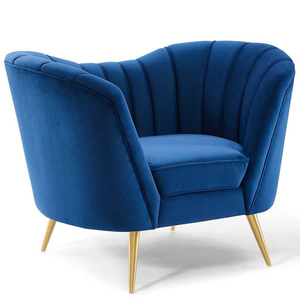 Opportunity Navy Performance Velvet Armchair