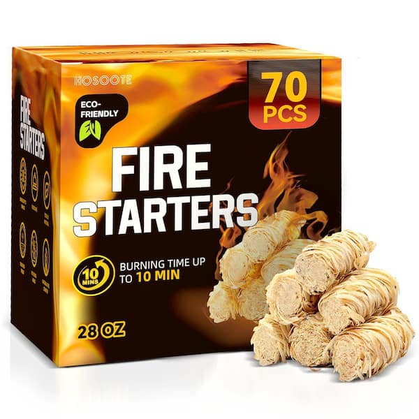 Natural Fire Starter Kit for Fireplace Pellet Stove Wood Campfires BBQ Grill Pizza Oven Fire Pit and Smoker (70-Pack)