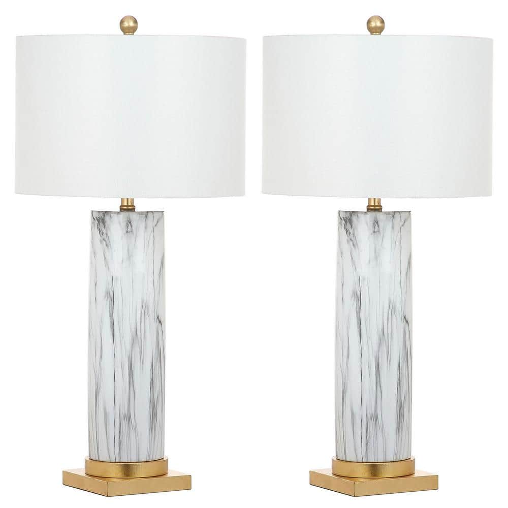 Safavieh Sonia Marble 31.25  High Table Lamp with CFL Bulb  Multiple Colors  Set of 2