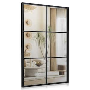 28 in. W x 40 in. H x 1.5 in. D Rectangle 3-Layered Decorative Wall Mirror with Metal Frame for Dining Living Room