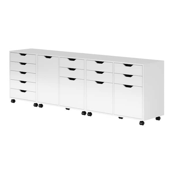 Halifax 3-Piece Cabinet Set with File Drawer, White
