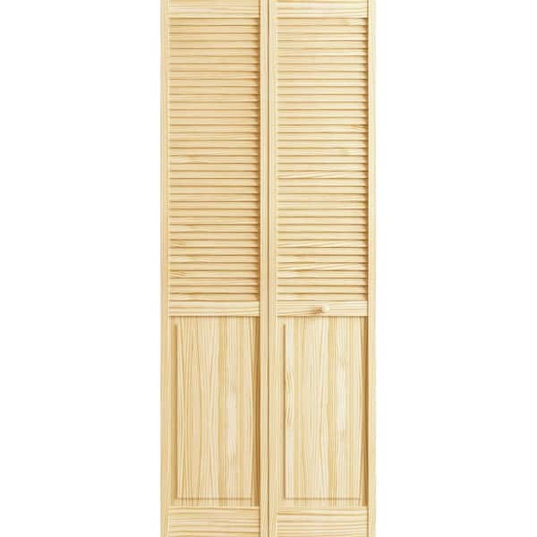 Veranda 24 in. x 80 in. Louver/Panel Solid Core Raw Wood Interior Closet Bi-fold Door