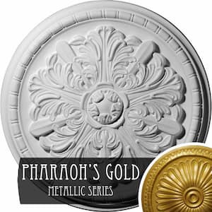 17-1/8 in. x 1-1/2 in. Washington Urethane Ceiling Medallion (Fits Canopies upto 2-7/8 in.), Pharaohs Gold