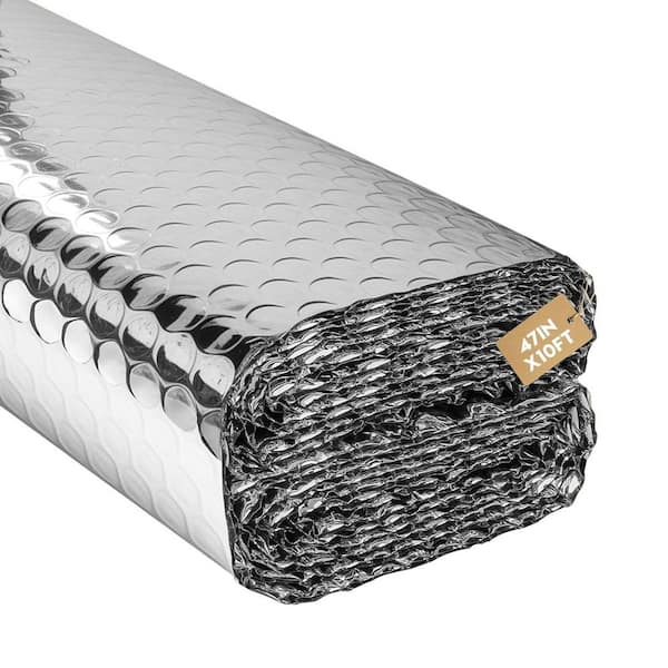 Reflective Insulation Roll 47 x 10 ft. Radiant Barrier Double-Sided Aluminum Bubble Roll for Windows Roof Garage Car