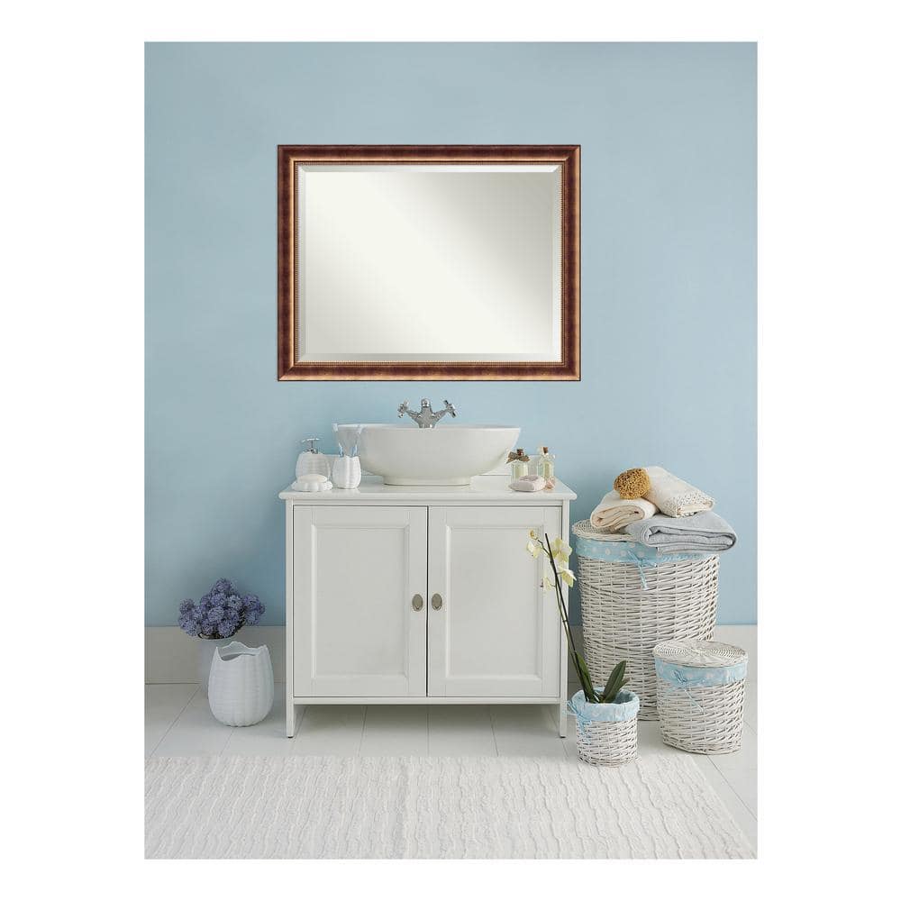 Manhattan Bronze 45.5 in. x 35.5 in. Beveled Rectangle Wood Framed Bathroom