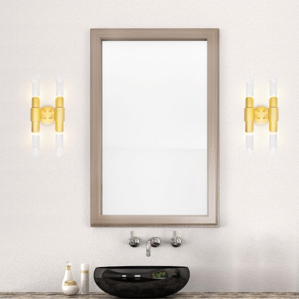 Croissant 4 Light Wall Sconce With Satin Gold Finish