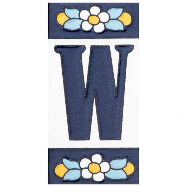 Merola Tile Sevillano Flora Address Letters W 2-1/8 in. x 4-3/8 in. Ceramic Wall Tile (0.07 sq. ft./Each)