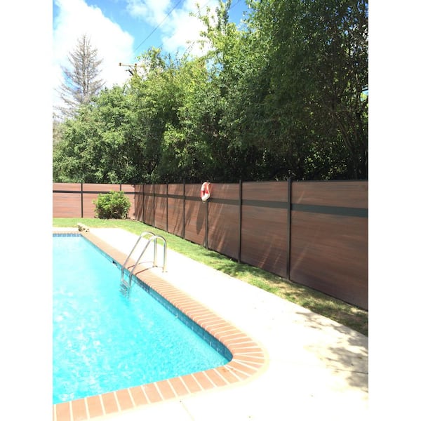 Euro Style 6 ft. H x 6 ft. W Estate King Cedar Aluminum/Composite Horizontal Fence Section