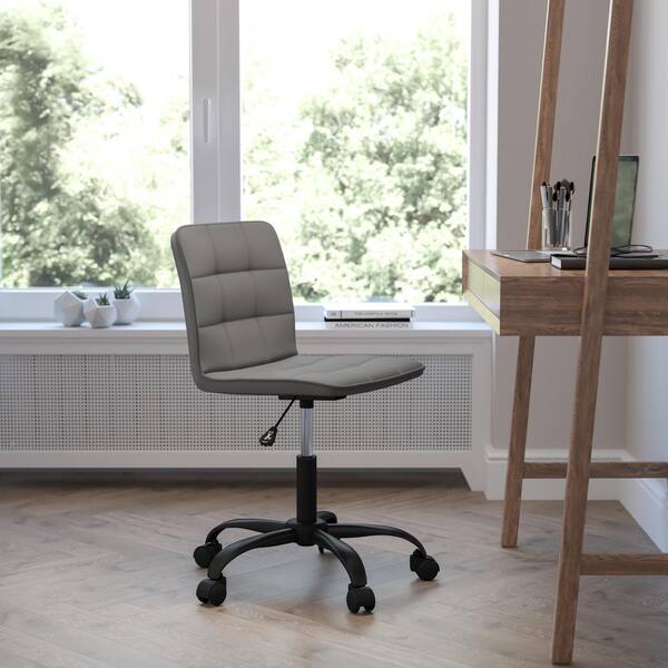 gray leather office desk chair