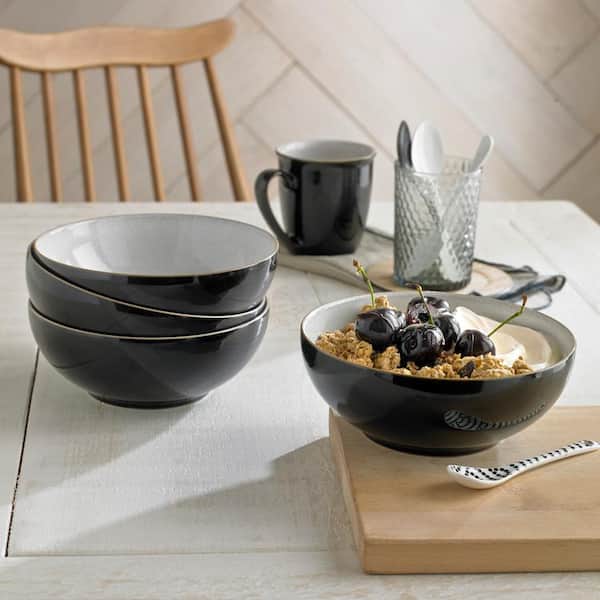Denby Stoneware Elements Black 27.7 fl. oz. Cereal Bowls ELBL-0005 - The  Home Depot