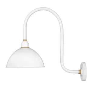 Foundry Large 1-Light Gloss White Outdoor Wall Sconce