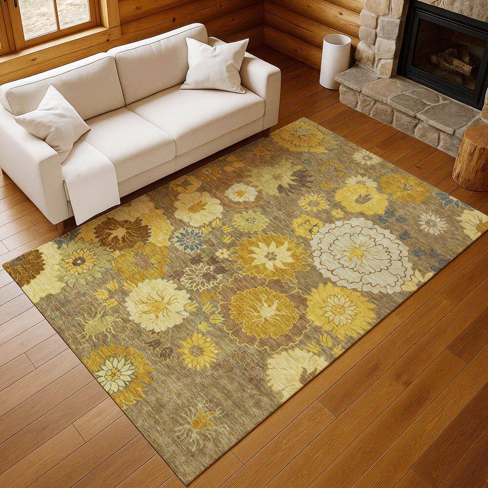 Chantille Machine Washable Indoor/Outdoor Abstract ACN2294 Mocha 9 ft. x 12 ft. Area Rug price history on PriceWatchPro