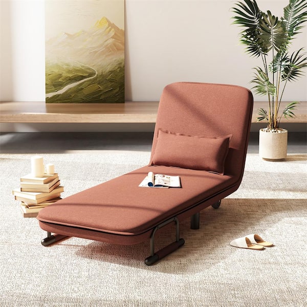 25 in. Width Big and Tall Brown Polyester Convertible Ergonomic Recliner