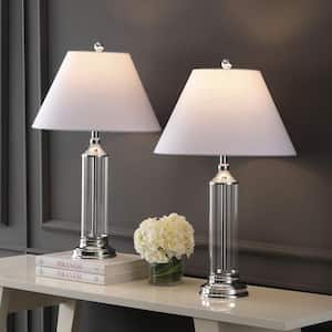 Astor 29 in. Clear/Chrome Glass Table Lamp (Set of 2)