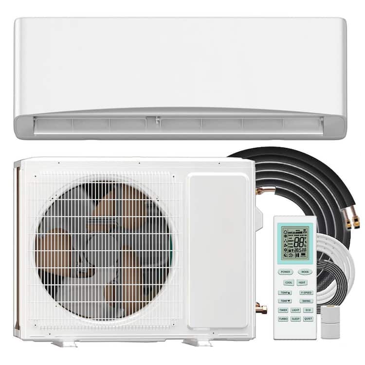 Edendirect DIY 1-Zone 1,2000 BTU 17SEER Ductless Mini Split Air Conditioner Heat Pump with 13/15 ft. Connection Pipe, Remote-230V
