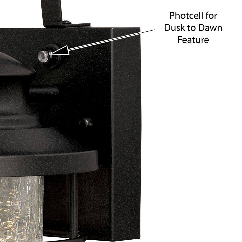Melbourne Bronze LED Outdoor Wall Sconce with Crackled Glass