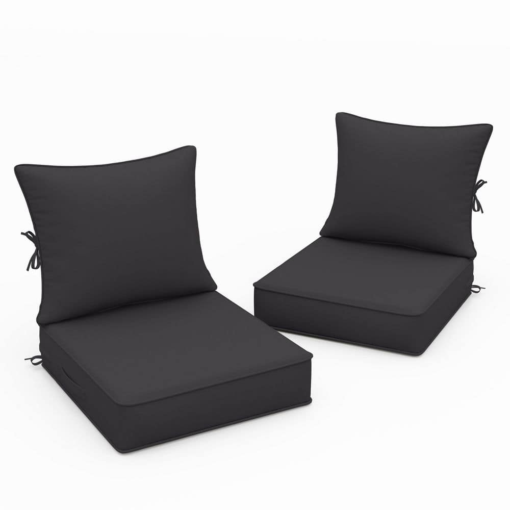 22 in. x 22 in. x 4 in. (2-Pack) Water-Resistant Outdoor Patio Furniture Replacement Deep Seat Cushions, Grey price history on PriceWatchPro