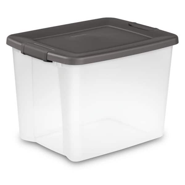 Sterilite 50 Gallon Clear Plastic Storage Bin Stacker Box Clear 50