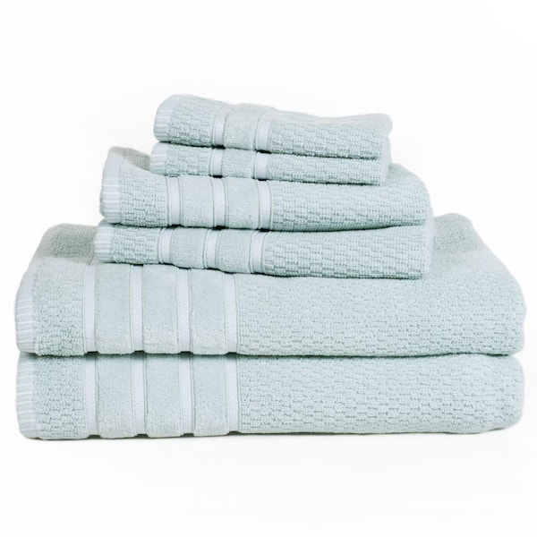 Hotel Balfour Quick Dry Pale Green 8 Piece Bathroom Towel Set 100% Cotton New 