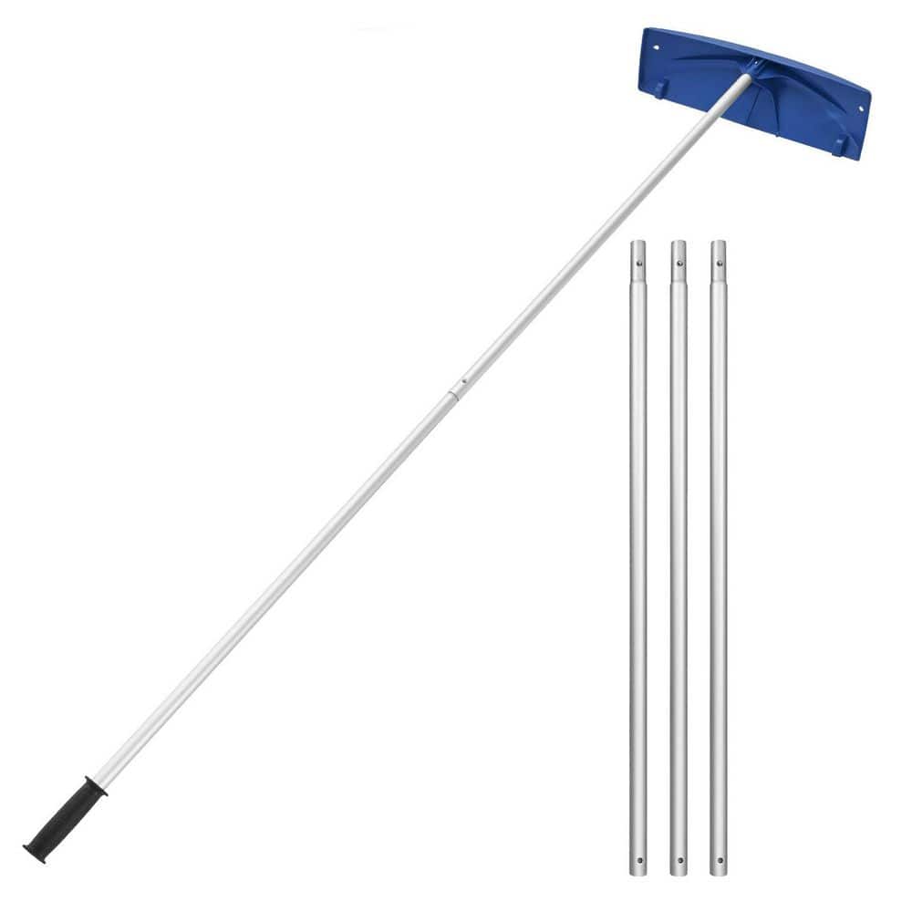 Poly Snow Rake VEVOR 218.5 in. Snow Roof Rake, 24 in. PP Plastic Blade, 3.8-18.2 ft ...