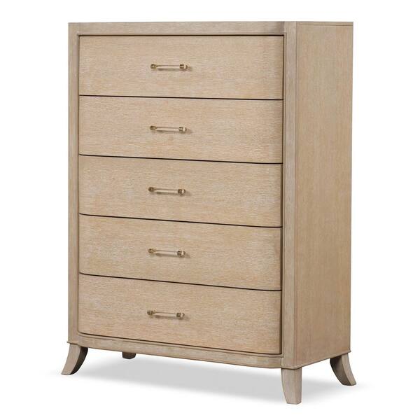 Ellington Modern Natural Oak 5-Drawer 40 in. Wide Chest of Drawers