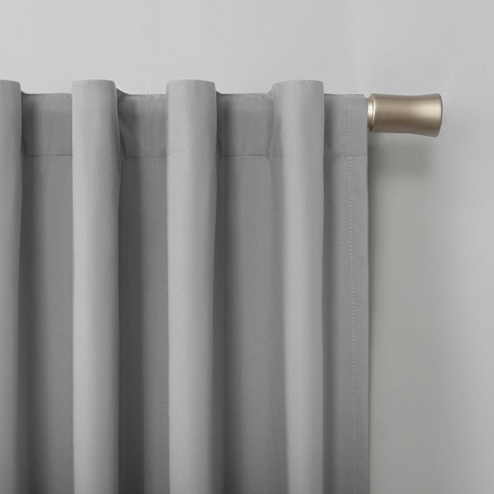 Silver Gray Blackout Thermal Back Tab Curtain Panel