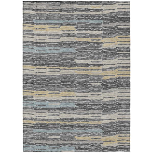 Chantille Machine Washable Indoor/Outdoor Abstract ACN3114 Gray 5 ft. x 7 ft. 6 in. Area Rug