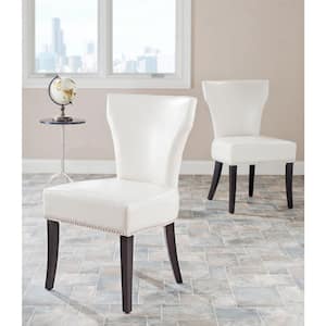 Jappic Off-White/Black Faux Leather Side Chair (Set of 2)