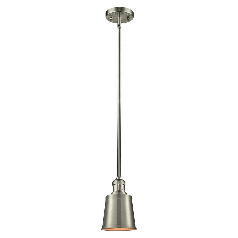 Addison 100-Watt 1-Light Brushed Satin Nickel Standard Mini Pendant Light with Metal Shade price history on PriceWatchPro