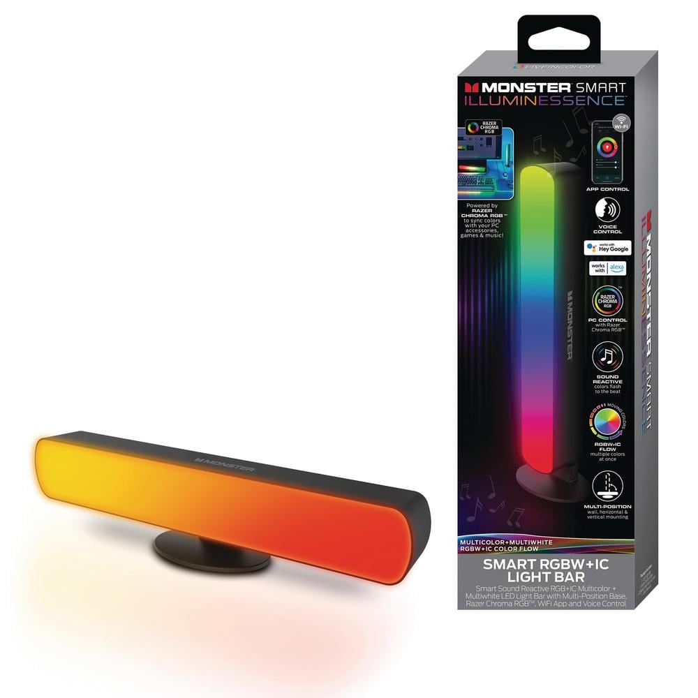 Monster LED Multicolor Bluetooth Car Interior Accent Lights, Customizable,  4-Pack