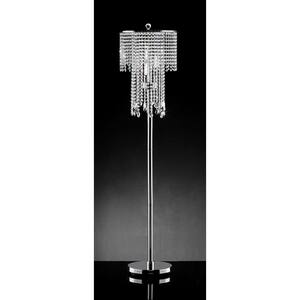 63 in. Silver Rain Metal Floor Lamp