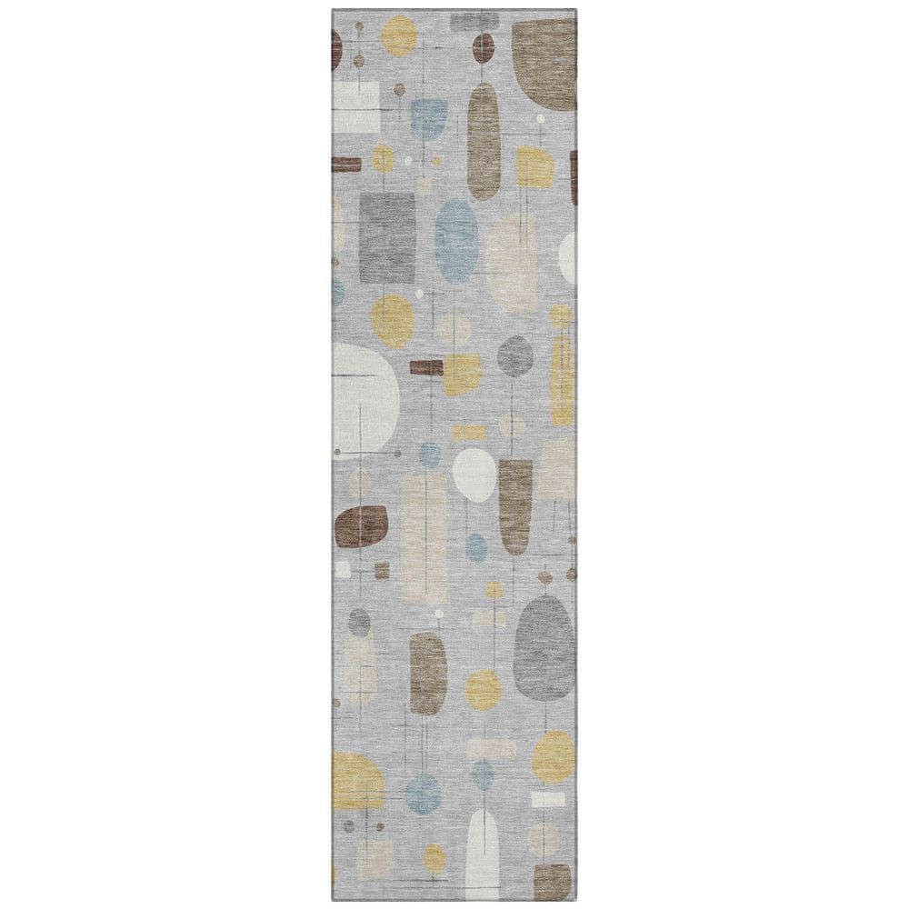 Chantille Machine Washable Indoor/Outdoor Abstract ACN2393 Silver 2 ft. x 7 ft. Runner Rug price history on PriceWatchPro