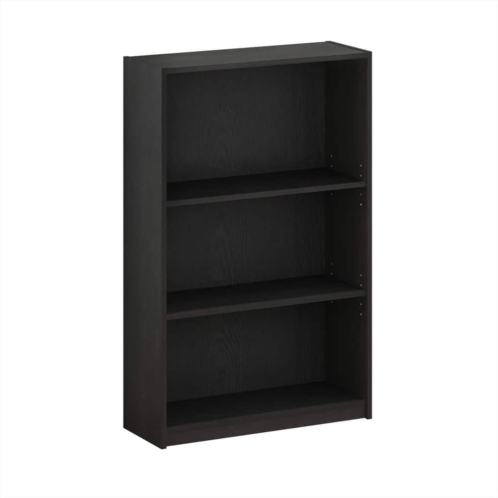 Simple Home 40.3 in. H Black 3-Tier Adjustable Shelf Bookcase