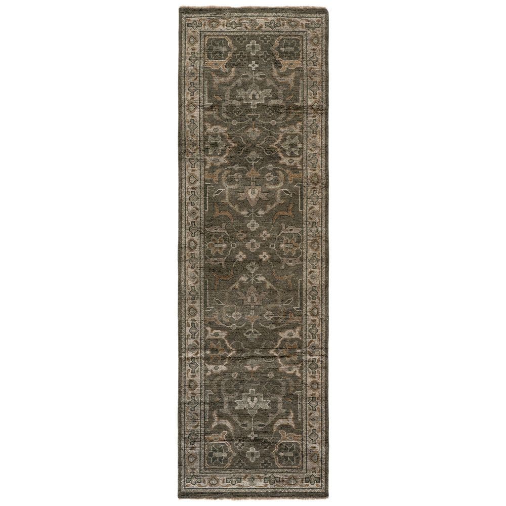 らむ SAFAVIEH Izmir 3 ft. x 10 ft. Linen/Dusty Teal Oriental Runner Rug