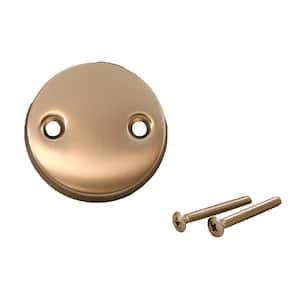 2-Hole Bathtub Waste and Overflow Faceplate with Screws in Brushed Nickel