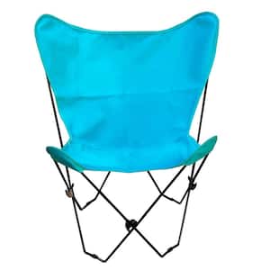 Butterfly Chair and Cover Combination w/Black Frame, Blue