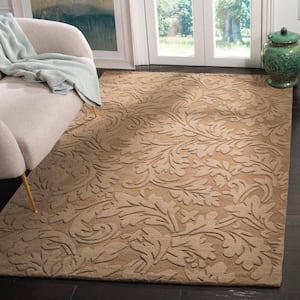 Impressions Light Brown Doormat 3 ft. x 5 ft. Floral Geometric Area Rug
