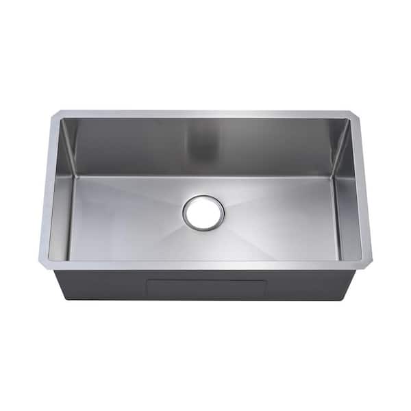 30 in. Undermount Single Bowl 18-Gauge 304 Stainless Steel Kitchen Sink