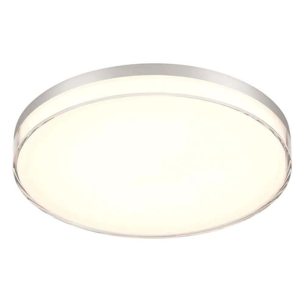 11-Inch Brushed Nickel LED Flush Mount Light with Acrylic Shade
