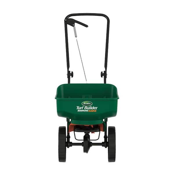 Turf Builder EdgeGuard Mini Push Broadcast Spreader Holds up to 5,000 sq. ft. for Seed, Fertilizer, Salt, Ice Melt