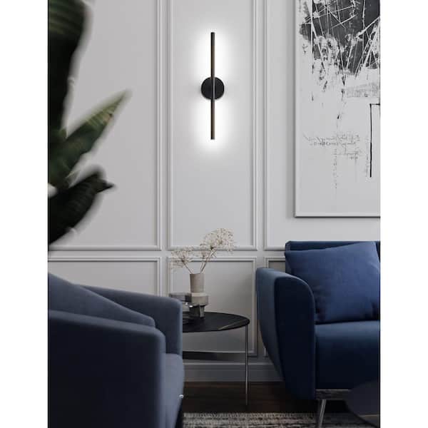 Chicago 24 in. 1-Light Black LED Vanity Light Bar