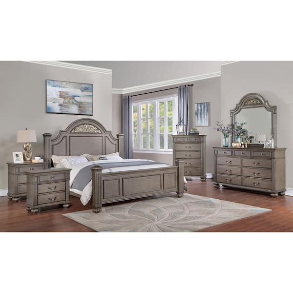 Stablewatch 6-Piece Gray Wood Eastern King Bedroom Set