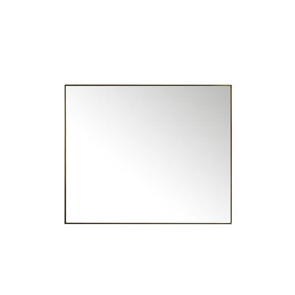 James Martin Vanities Rohe 48 in. W x 40 in. H Rectangular Framed Wall Mount Bathroom Vanity Mirror in Champagne Brass