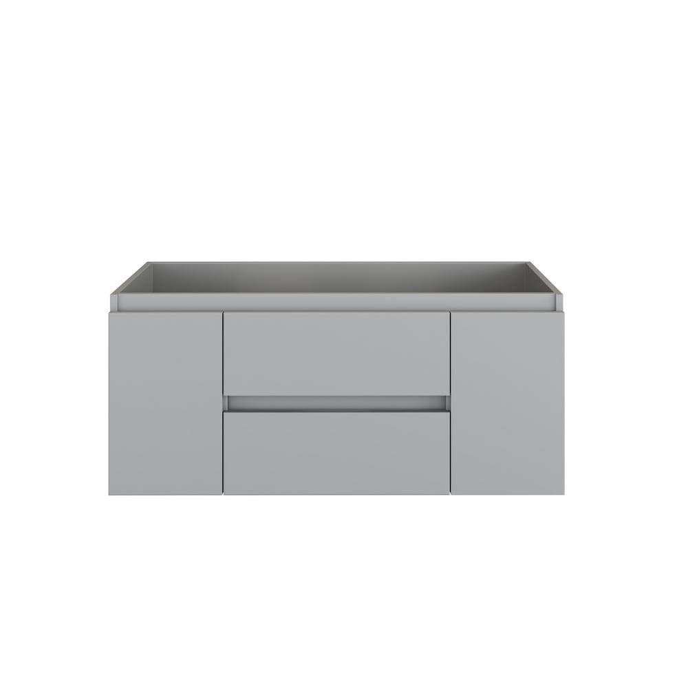 Gray 48" Wall-Mounted Floating Bathroom Vanity with Ceramic Top