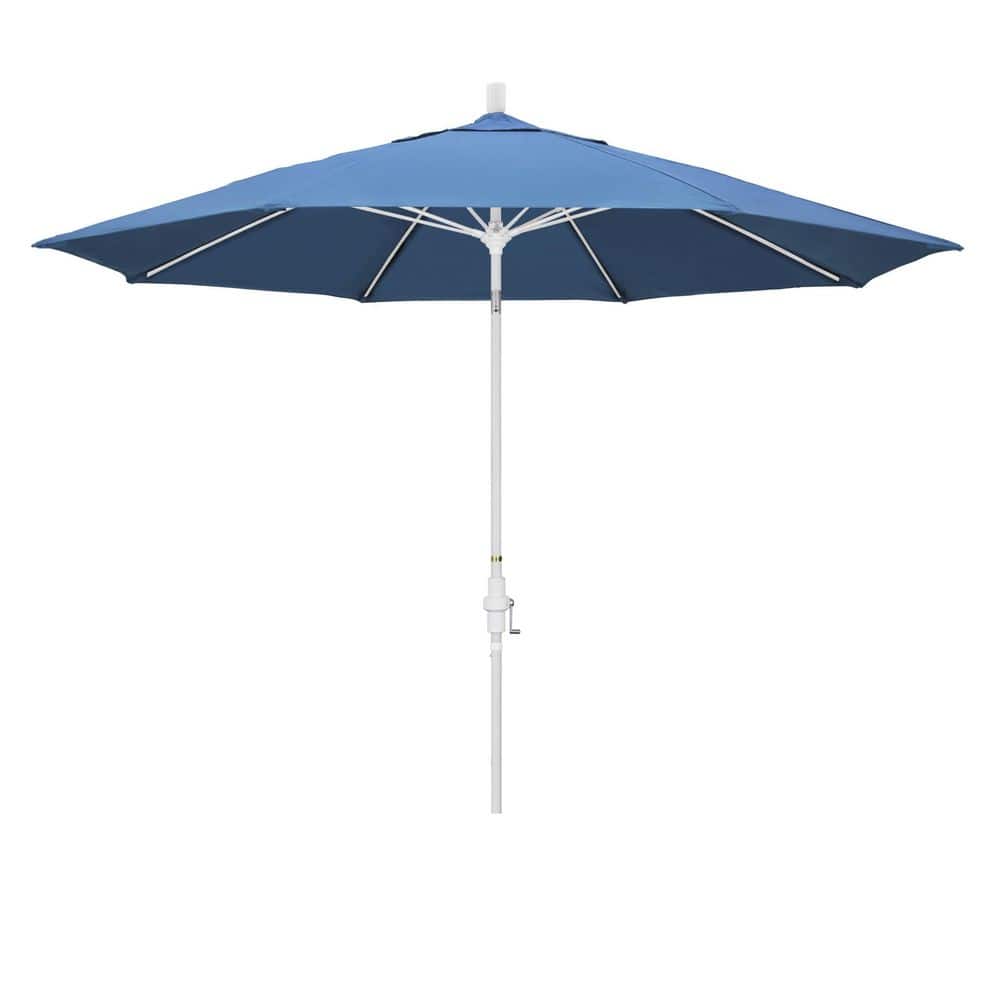 11 ft. Matted White Aluminum Market Patio Umbrella Fiberglass Ribs Collar Tilt Crank Lift in Capri Pacifica price history on PriceWatchPro