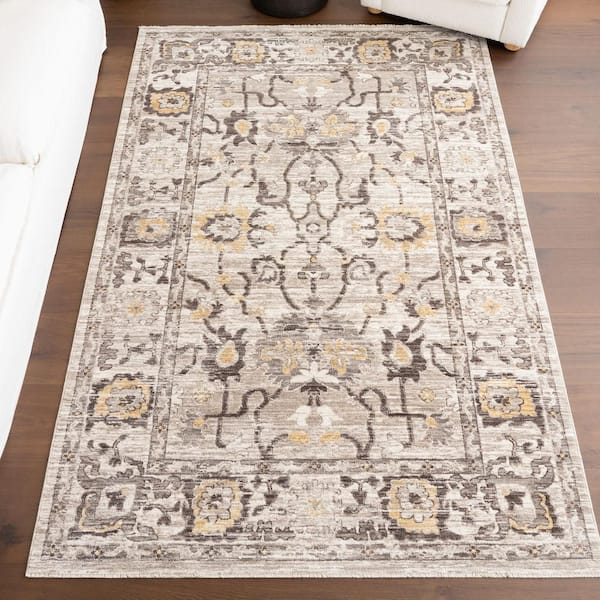 Devaki Traditional Medallion Area Beige 5 ft. x 8 ft. Indoor Area Rug