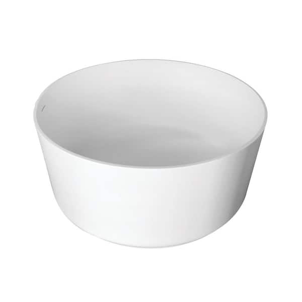 Arcticstone 52 in. Stone Resin Flatbottom Freestanding Bathtub in Matte White with Drain