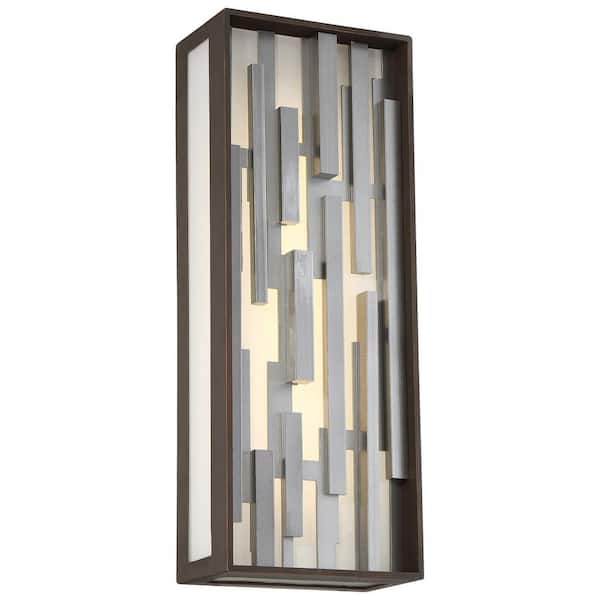 George Kovacs Bars Bronze Outdoor Hardwired Pocket Lantern Sconce with Integrated LED